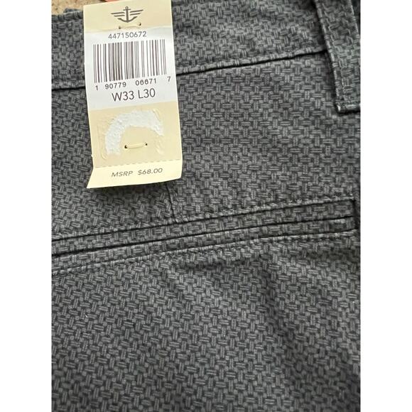 NWT Men's Jeans Dockers Alpha Khaki Slim tapered Grey geometric pattern Sz 33X30 - Picture 3 of 7